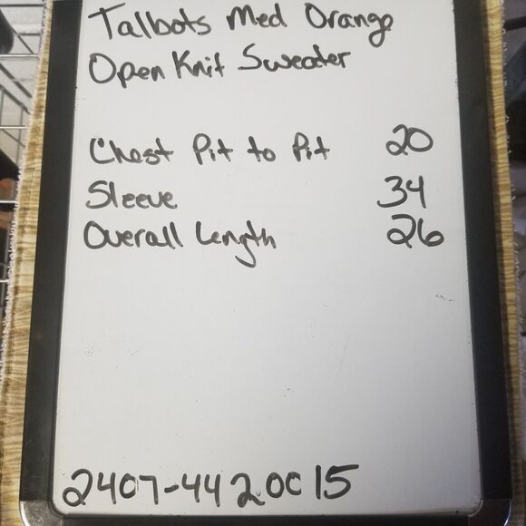 Talbots Medium Sweater Pull Over Open Knit Striped Cotton Orange Crochet Beach - Picture 8 of 8